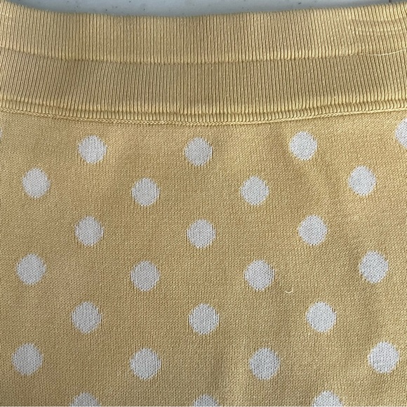 Escada Cotton Knit Buttery Yellow & White Polka Dot Pull On Skirt EU Size 36=S - Picture 7 of 13